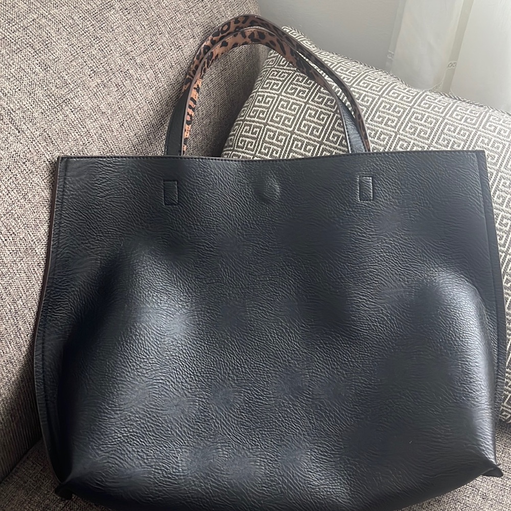 Gorgeous black/animal print tote